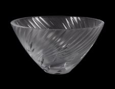 LALIQUE, CRYSTAL LALIQUE, A CUT AND MOULDED CLEAR AND FROSTED GLASS BOWL