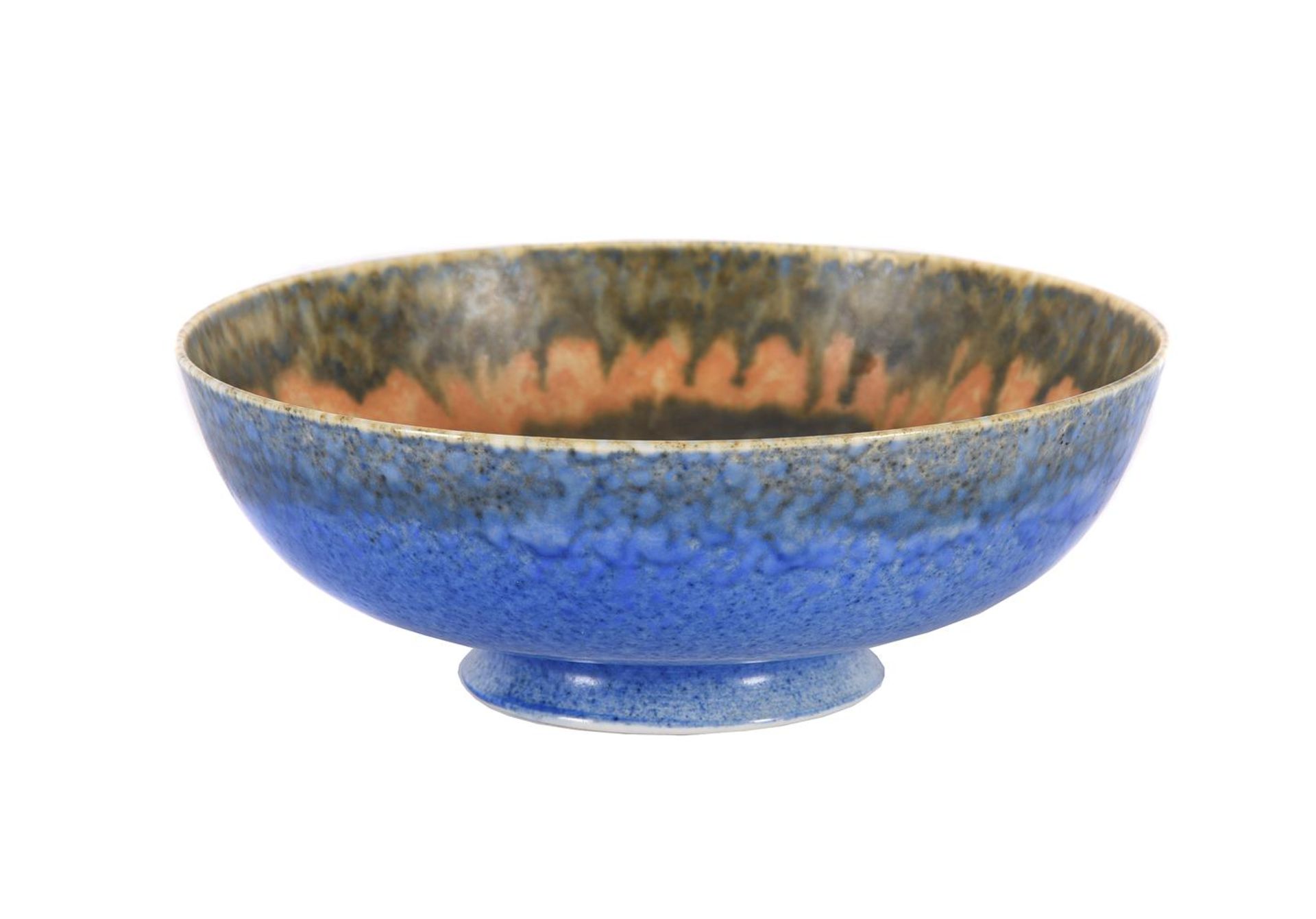 A RUSKIN POTTERY LOW-FIRED BOWL