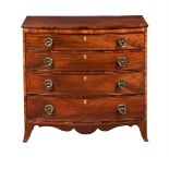A GEORGE III MAHOGANY BOWFRONT CHEST OF DRAWERS
