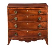 A GEORGE III MAHOGANY BOWFRONT CHEST OF DRAWERS