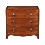 A GEORGE III MAHOGANY AND LINE INLAID CHEST OF DRAWERS