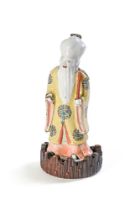 A CHINESE FAMILLE ROSE FIGURE OF SHOULAO, 19TH CENTURY
