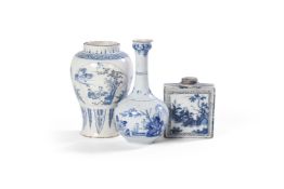 THREE ITEMS OF DUTCH AND ENGLISH DELFT, VARIOUS DATES 18TH CENTURY