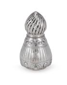 A VICTORIAN ARTS AND CRAFTS SILVER SUGAR CASTER, CHILD & CHILD, LONDON 1890