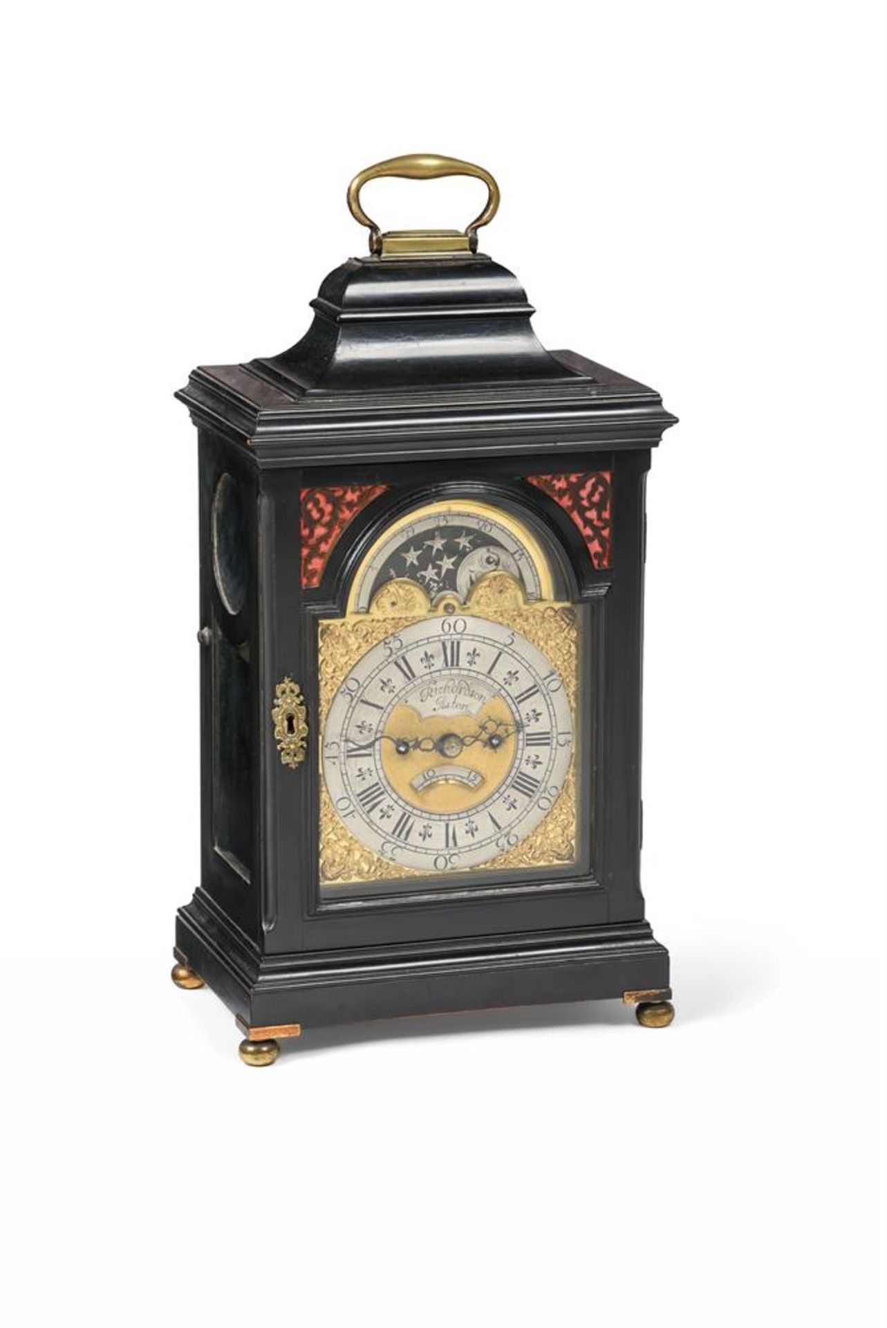 A GEORGE III STYLE EBONISED BRACKET CLOCK THIRD QUARTER OF THE 18TH CENTURY AND LATER