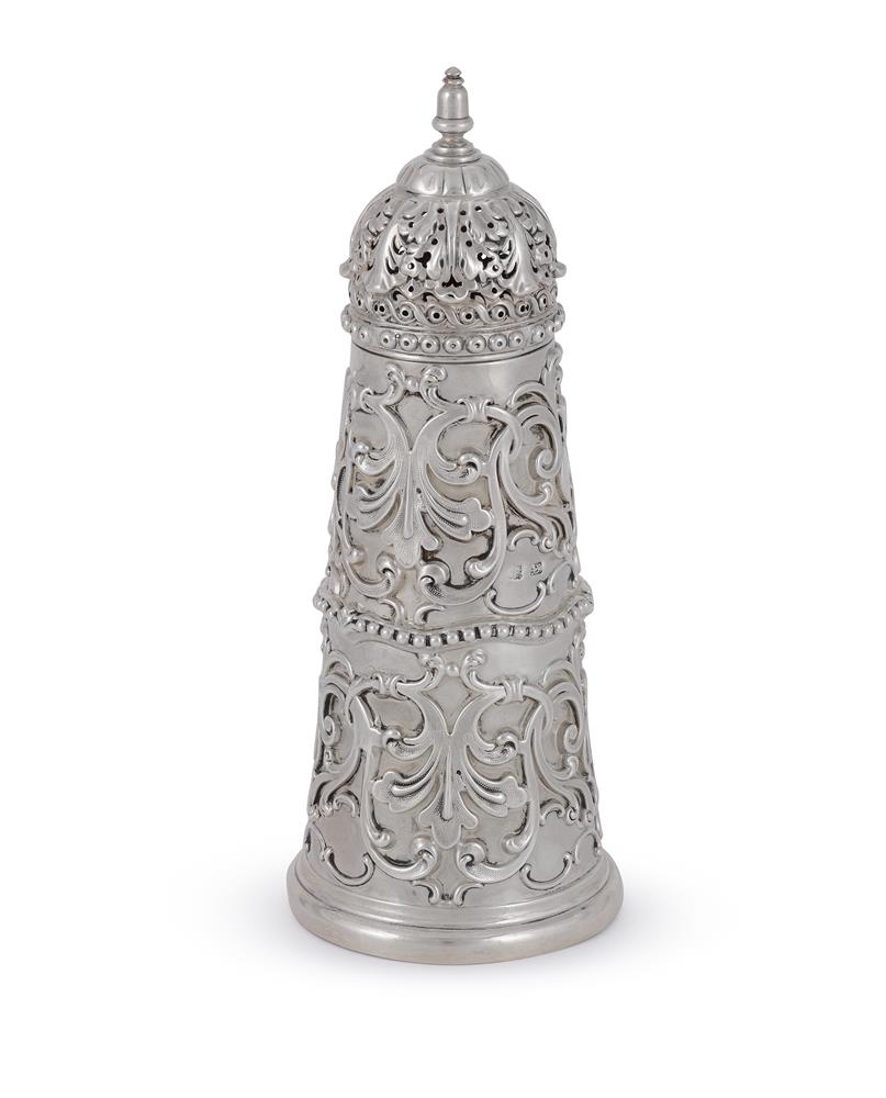 A VICTORIAN SILVER LIGHTHOUSE CASTER, HENRY WILKINSON & CO., SHEFFIELD 1846