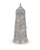 A VICTORIAN SILVER LIGHTHOUSE CASTER, HENRY WILKINSON & CO., SHEFFIELD 1846