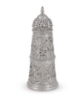 A VICTORIAN SILVER LIGHTHOUSE CASTER, HENRY WILKINSON & CO., SHEFFIELD 1846