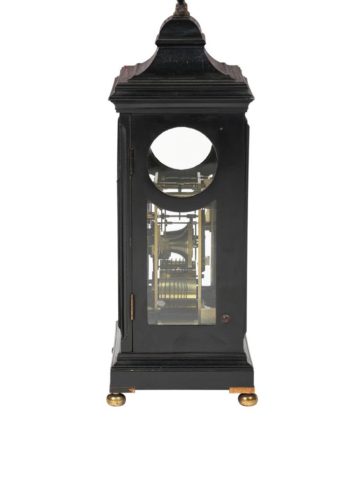 A GEORGE III STYLE EBONISED BRACKET CLOCK THIRD QUARTER OF THE 18TH CENTURY AND LATER - Image 4 of 5