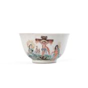A CHINESE EXPORT DUTCH-DECORATED CRUCIFICATION TEA BOWL,18TH CENTURY