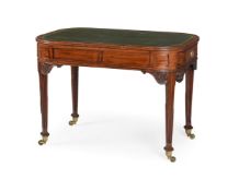 A MAHOGANY WRITING OR LIBRARY TABLE IN REGENCY STYLE, CIRCA 1880