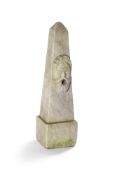 AFTER THE ANTIQUE- A CARVED MARBLE FOUNTAIN OBELISK, 18/19TH CENTURY