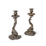 A PAIR OF FRENCH BRONZE CANDLESTICKS, 19TH CENTURY