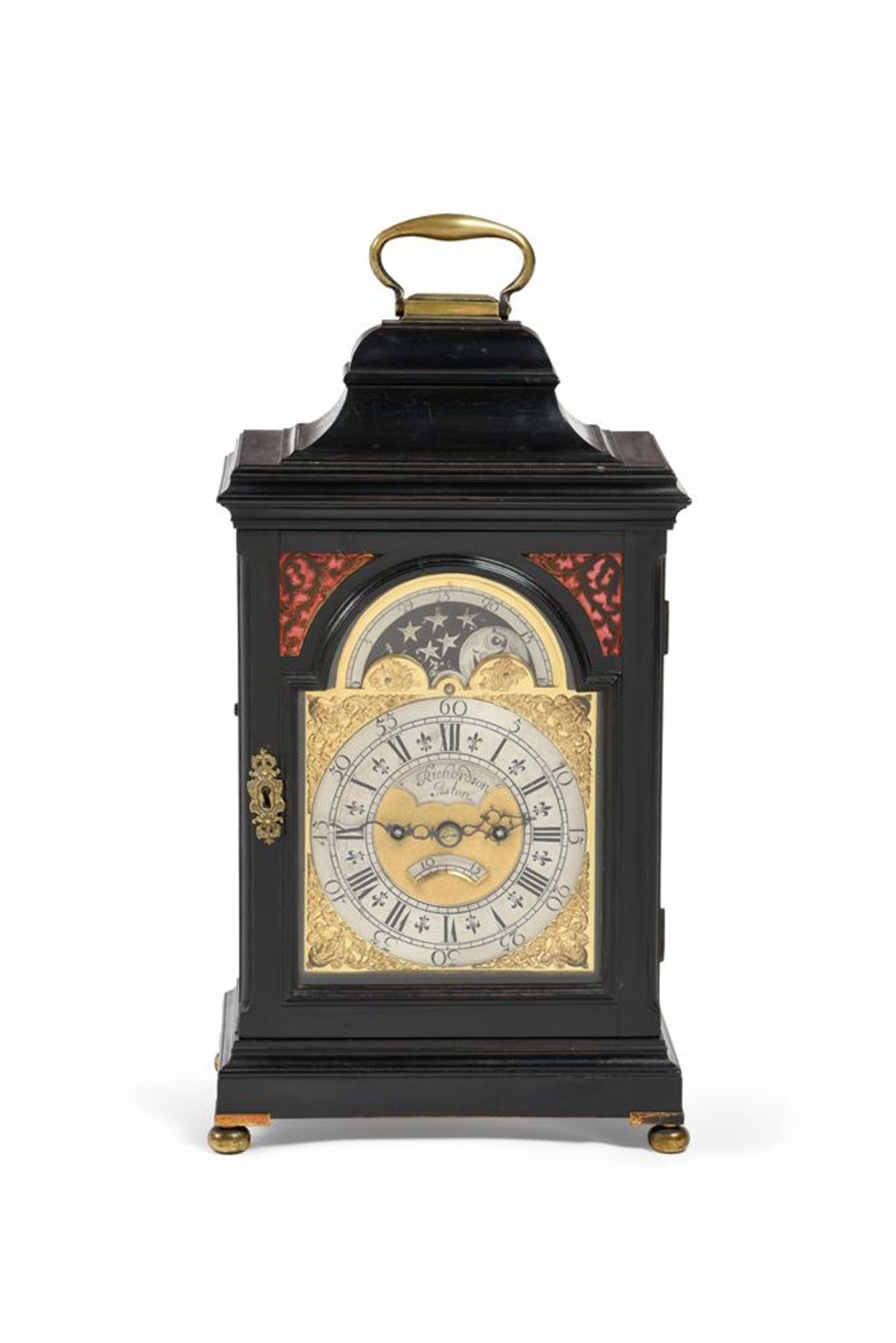 A GEORGE III STYLE EBONISED BRACKET CLOCK THIRD QUARTER OF THE 18TH CENTURY AND LATER - Bild 2 aus 5