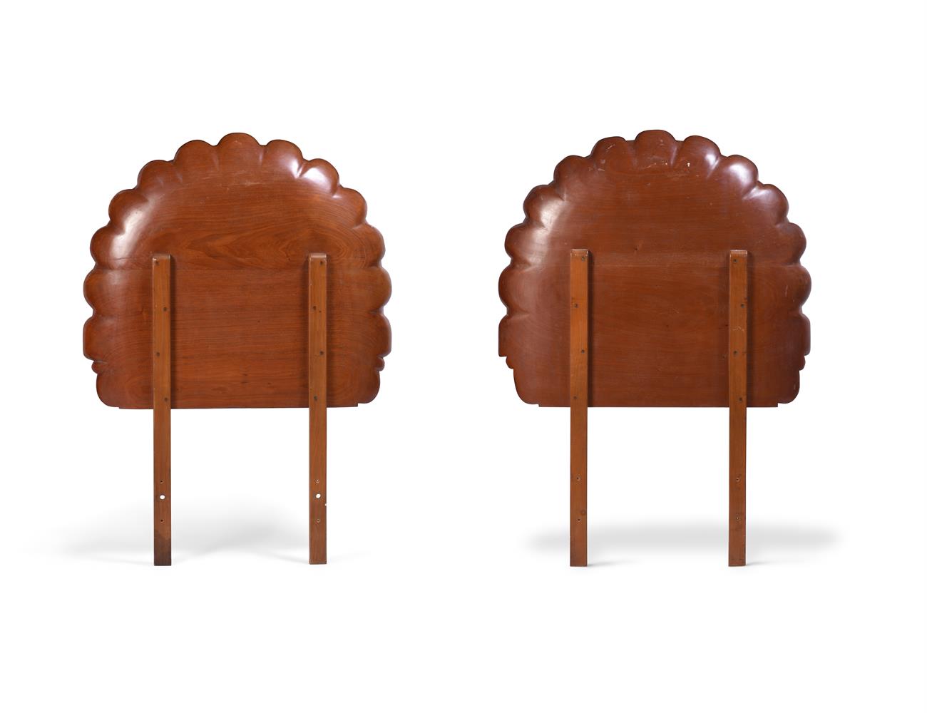 A PAIR OF FRENCH CARVED WALNUT SINGLE HEADBOARDS, IN ART DECO TASTE - Image 2 of 2