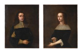 ENGLISH SCHOOL (17TH CENTURY), A PAIR OF PORTRAITS OF WILLIAM MITCHELL SALE OF CANTERBURY AND MARTHA