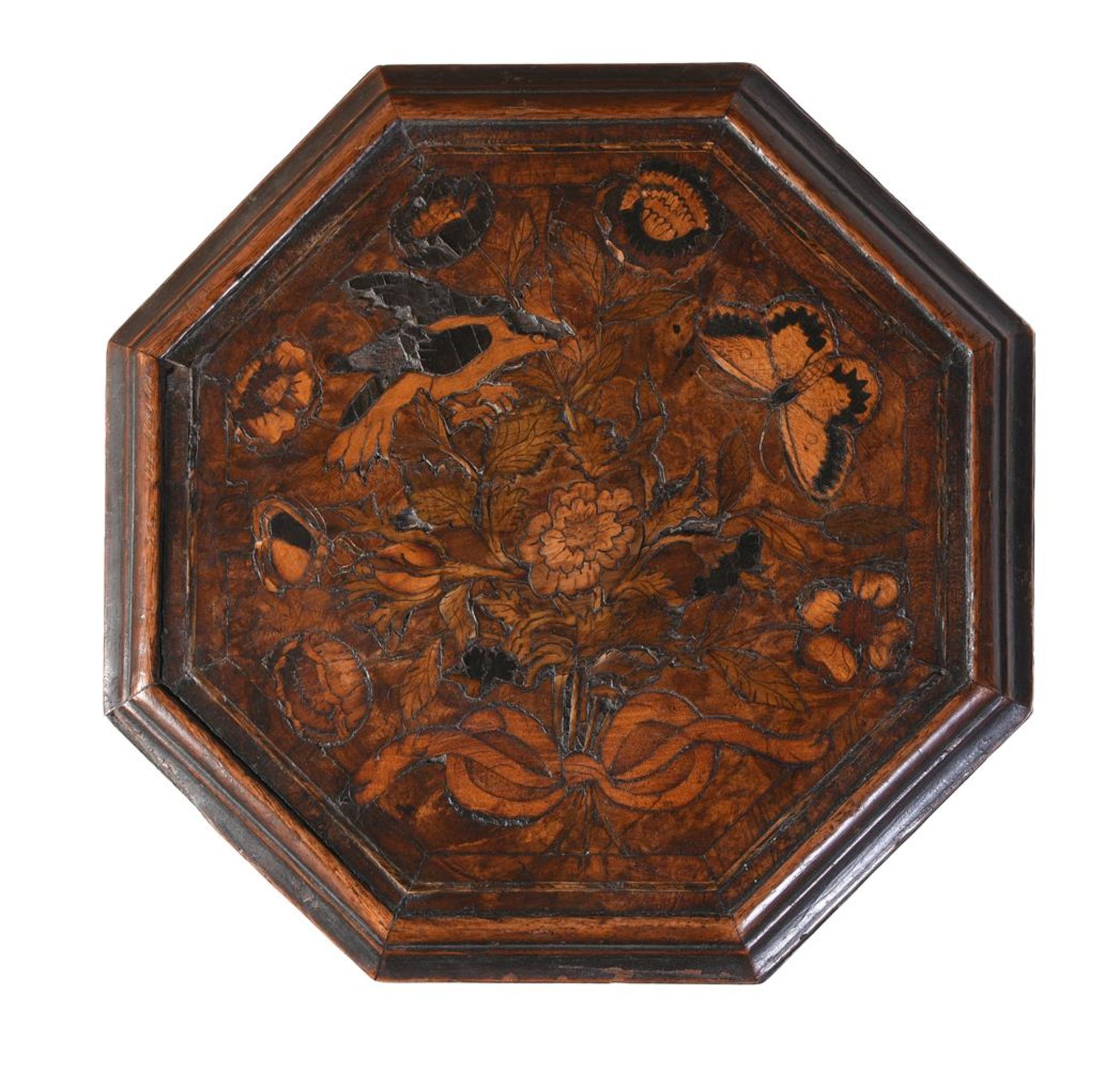 A WILLIAM AND MARY WALNUT AND FLORAL MARQUETRY TORCHERE STAND CIRCA 1695 - Bild 2 aus 4