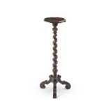 A WILLIAM AND MARY OAK BARLEY TWIST TRIPOD TABLE, CIRCA 1695