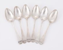 A SET OF SIX SCOTTISH PROVINCIAL SILVER OLD ENGLISH PATTERN SPOONS