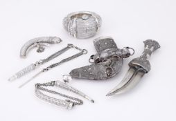 A COLLECTION OF SILVER OMANI ITEMS