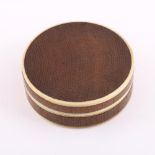 Y A HARDWOOD AND IVORY CIRCULAR BOX