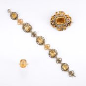 A SMALL COLLECTION OF CITRINE JEWELLERY