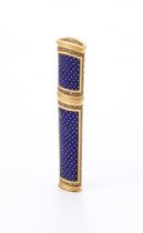 A FRENCH GOLD AND ENAMEL BODKIN CASE