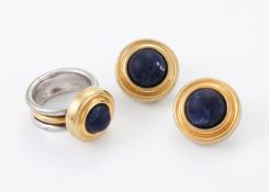 LALAOUNIS, A PAIR OF SODALITE EARRINGS AND RING