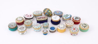 A COLLECTION OF ENAMEL BOXES