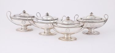A SET OF FOUR GEORGE III SILVER SAUCE BOATS