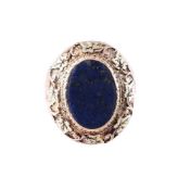 A 19TH CENTURY AND LATER LAPIS LAZULI LOCKET RING