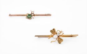 TWO EARLY 20TH CENTURY GEM SET BUG BROOCHES