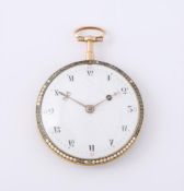 LEPINE, HR. DU ROY, A FRENCH GOLD AND ENAMEL OPEN FACE POCKET WATCH