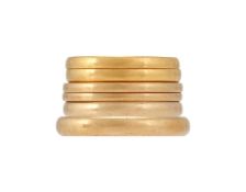 SIX GOLD COLOURED BAND RINGS