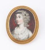 Y AN ANTIQUE GOLD FRAMED MINIATURE BROOCH/PENDANT, 19TH CENTURY
