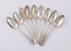 NINE OLD ENGLISH PATTERN TABLE SPOONS