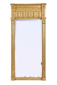 A REGENCY GILTWOOD AND GESSO OVERMANTLE MIRROR EARLY 19TH CENTURY
