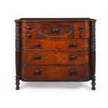 A GEORGE IV MAHOGANY AND BRASS INLAID CHEST OF DRAWERS SCOTTISH