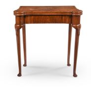 A WALNUT CARD TABLE IN GEORGE II STYLE