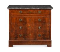 A LOUIS PHILIPPE MAHOGANY AND MARBLE TOP COMMODE CIRCA 1840