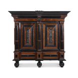 Y A DUTCH ROSEWOOD AND EBONISED SCHRANK IN 17TH CENTURY STYLE
