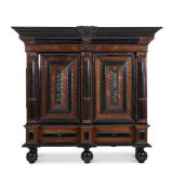 Y A DUTCH ROSEWOOD AND EBONISED SCHRANK IN 17TH CENTURY STYLE
