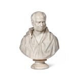 PETER HOLLINS (1800-1886) A CARVED MARBLE BUST OF WILLIAM CONGREVE RUSSELL MP, DATED 1853