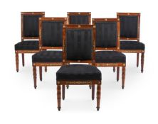 A SET OF SIX EMPIRE MAHOGANY AND ORMOLU MOUNTED DINING CHAIRS EARLY 19TH CENTURY