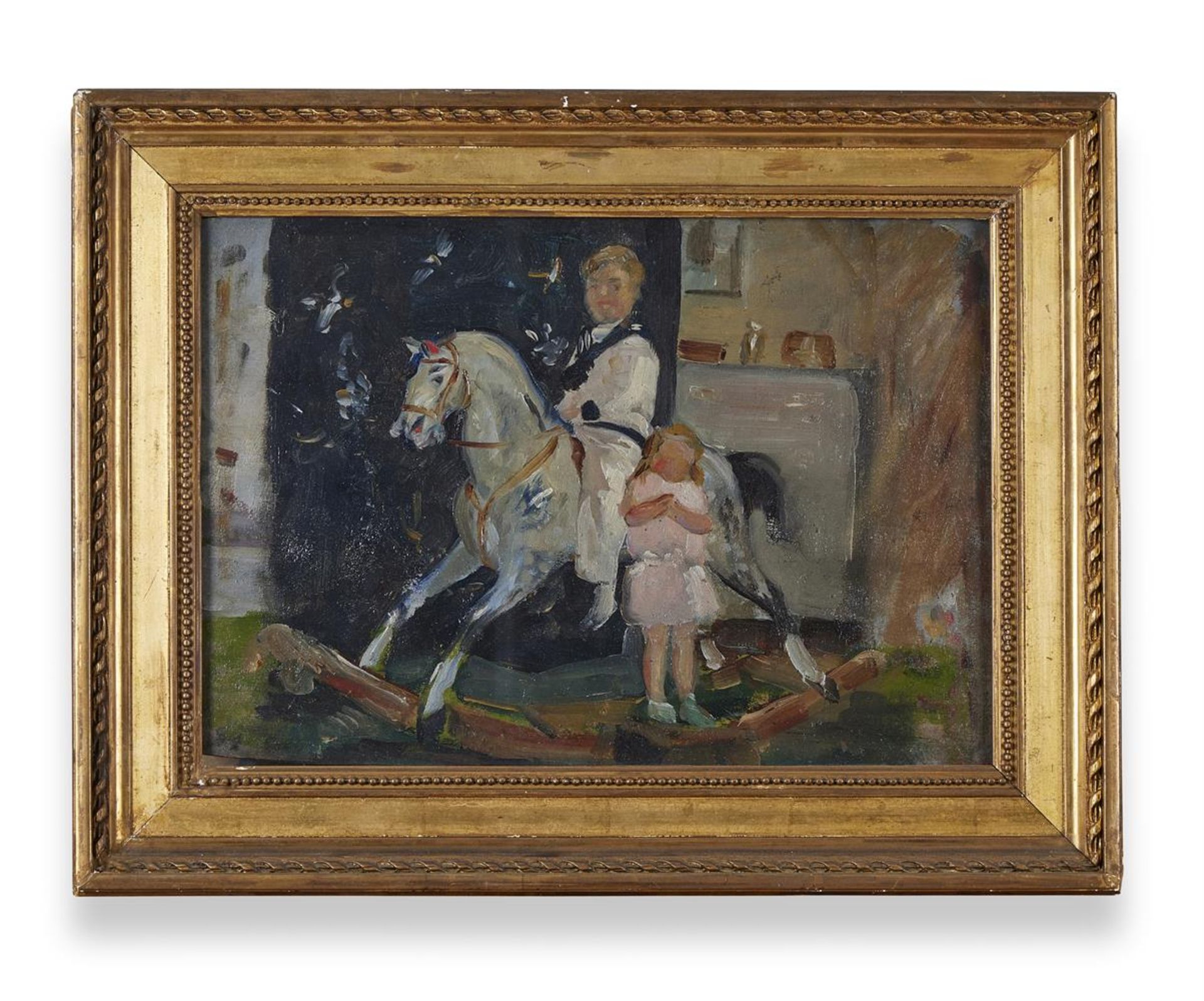 λ ATTRIBUTED TO JAMES ARDEN GRANT (BRITISH 1885-1973), BOY ON A ROCKING HORSE