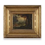 FOLLOWER OF RICHARD WILSON, FIGURES IN A WOODED LANDSCAPE; AND THREE OTHERS (4)