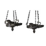 A PAIR OF WILLIAM IV COLZA HANGING LIGHTS, CIRCA 1830-1840