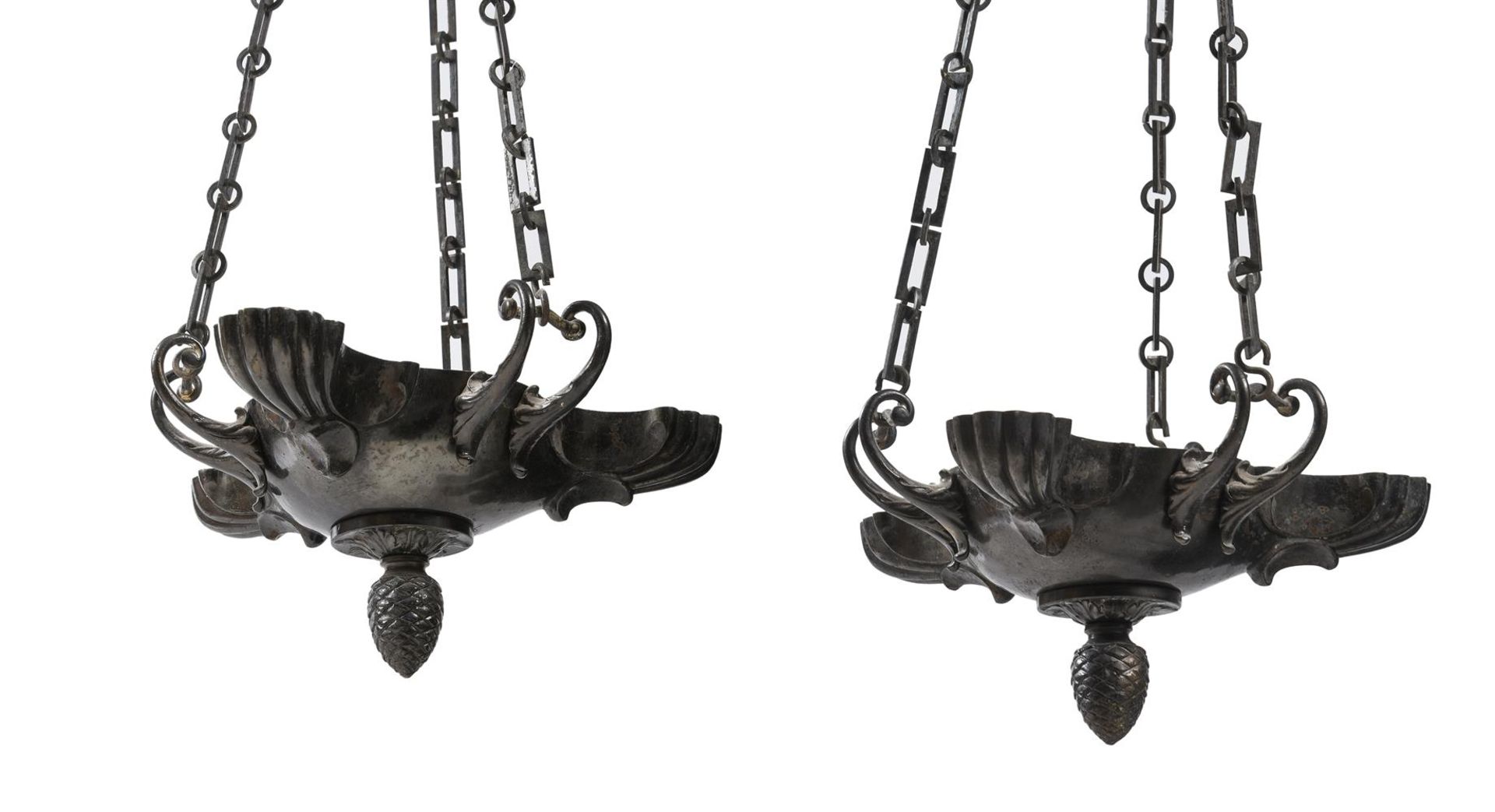 A PAIR OF WILLIAM IV COLZA HANGING LIGHTS, CIRCA 1830-1840