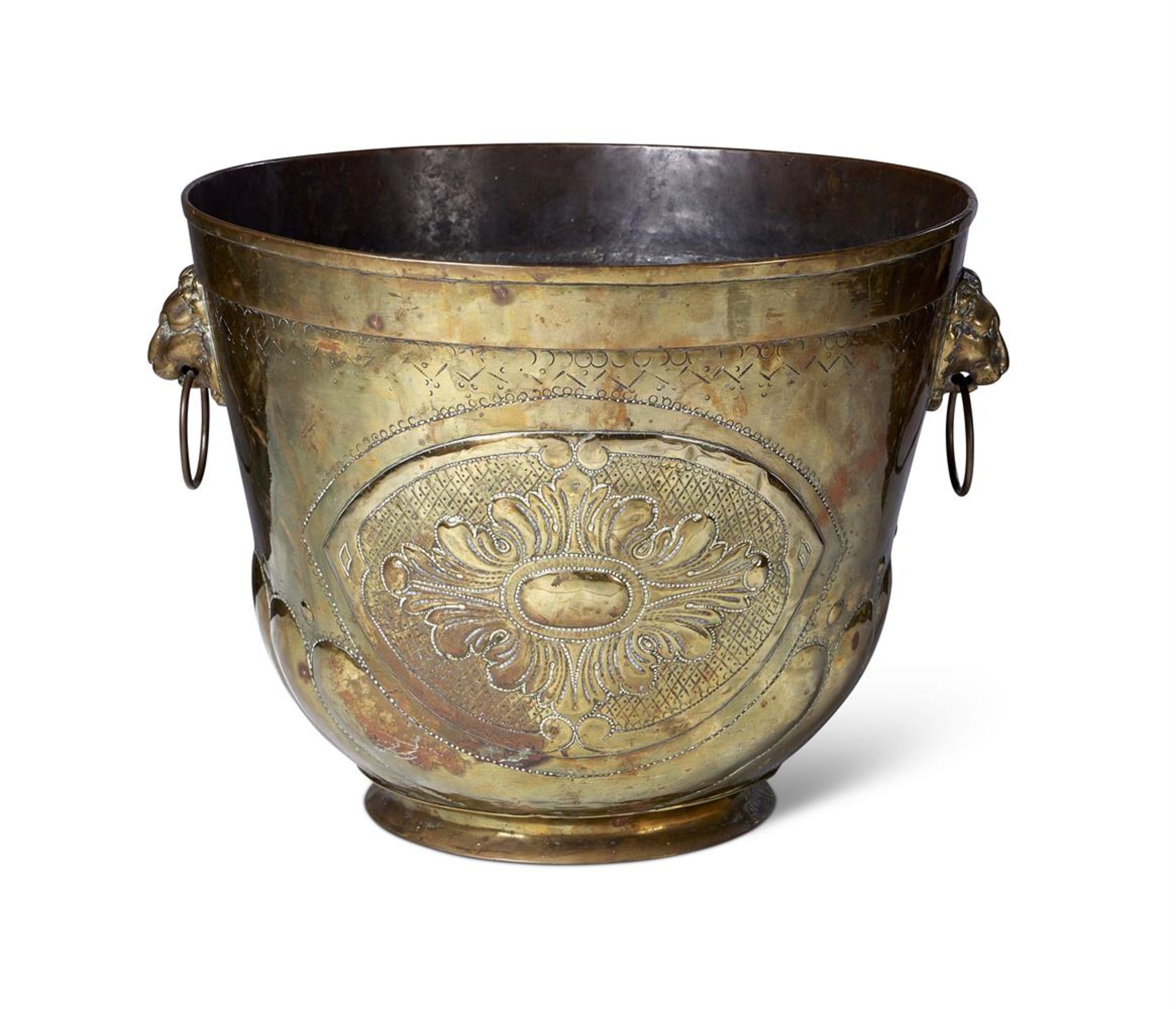 A DUTCH BRASS PLANTER OR BUCKET, 19TH CENTURY