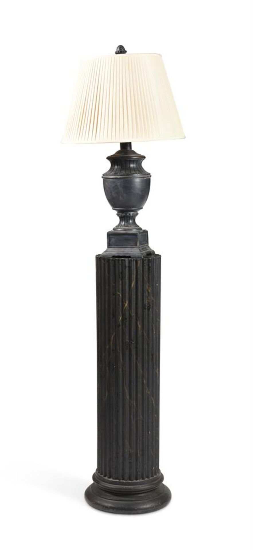 A TIN PEDESTAL PAINTED TO SIMULATE MARBLE, LATE 19TH/EARLY 20TH CENTURY